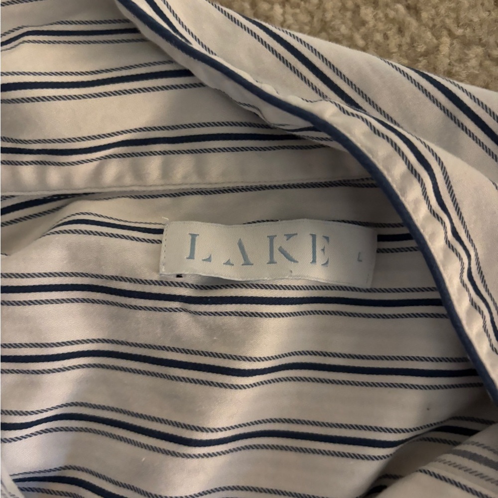 Lake Pajamas Blue and White Striped set
